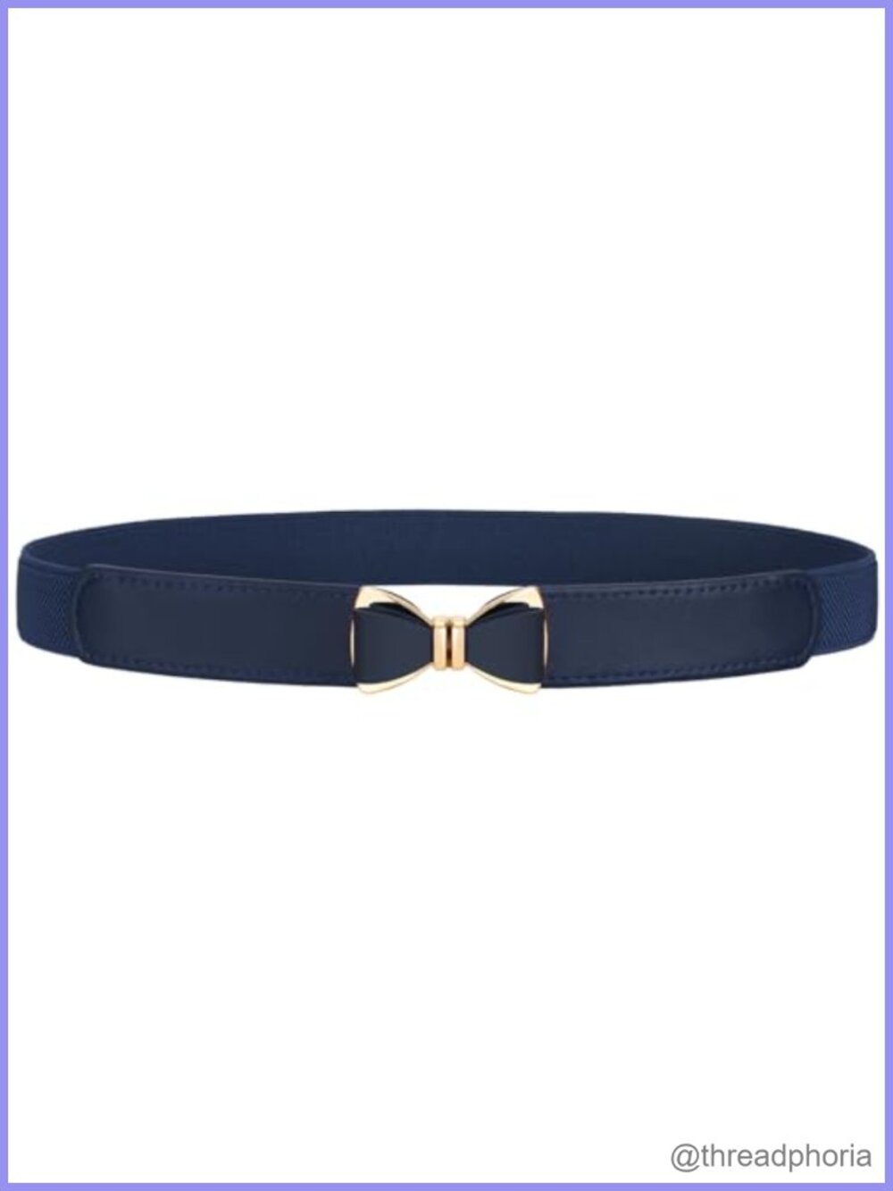 Women's Skinny Elastic Bow Belt Stretchy Thin Faux Leather Waist Belt